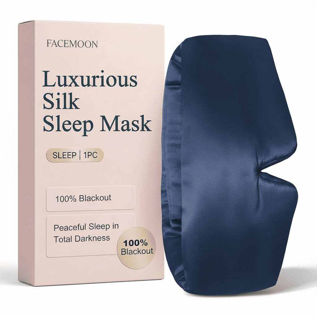 FACEMOON 23 Momme Mulberry Silk Sleep Eye Mask, Ultra‑Soft Comfort, Light‑Blocking Design