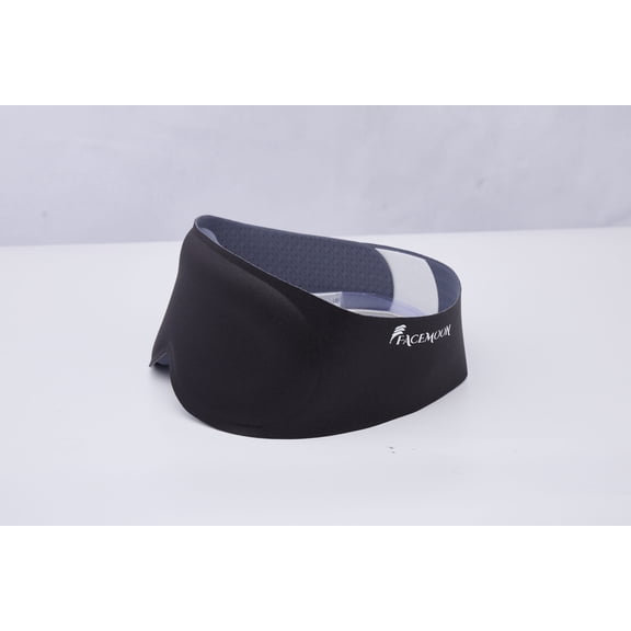 FACEMOON 3D Contoured Sleep Mask Weighted Blackout for Men and Women Deep Relaxation Soft Memory Foam Zero Eye Pressure Office Break Black