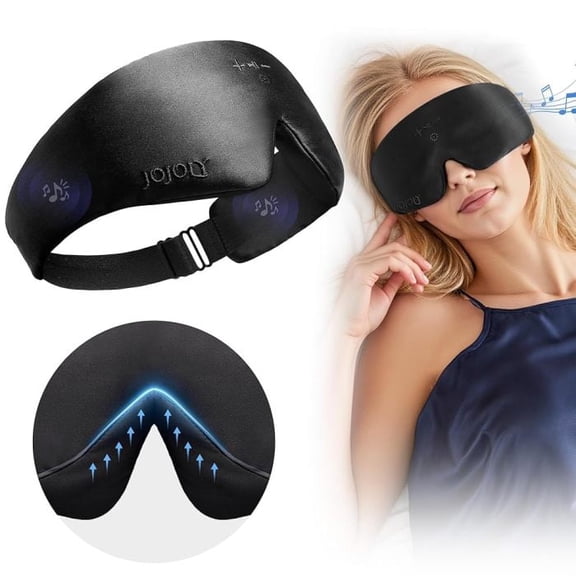 FACEMOON Bluetooth 5.4 Sleep Mask Headphones 3D Contoured Eye Cover with Replaceable Pads Auto-Off Timer