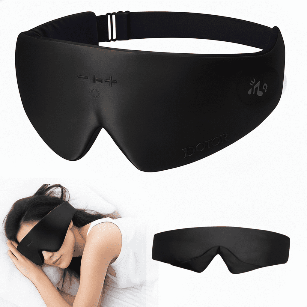 FACEMOON Bluetooth Sleep Headphones with 3D Sleep Mask Wireless Music Eye Cover for Side Sleepers Comfort