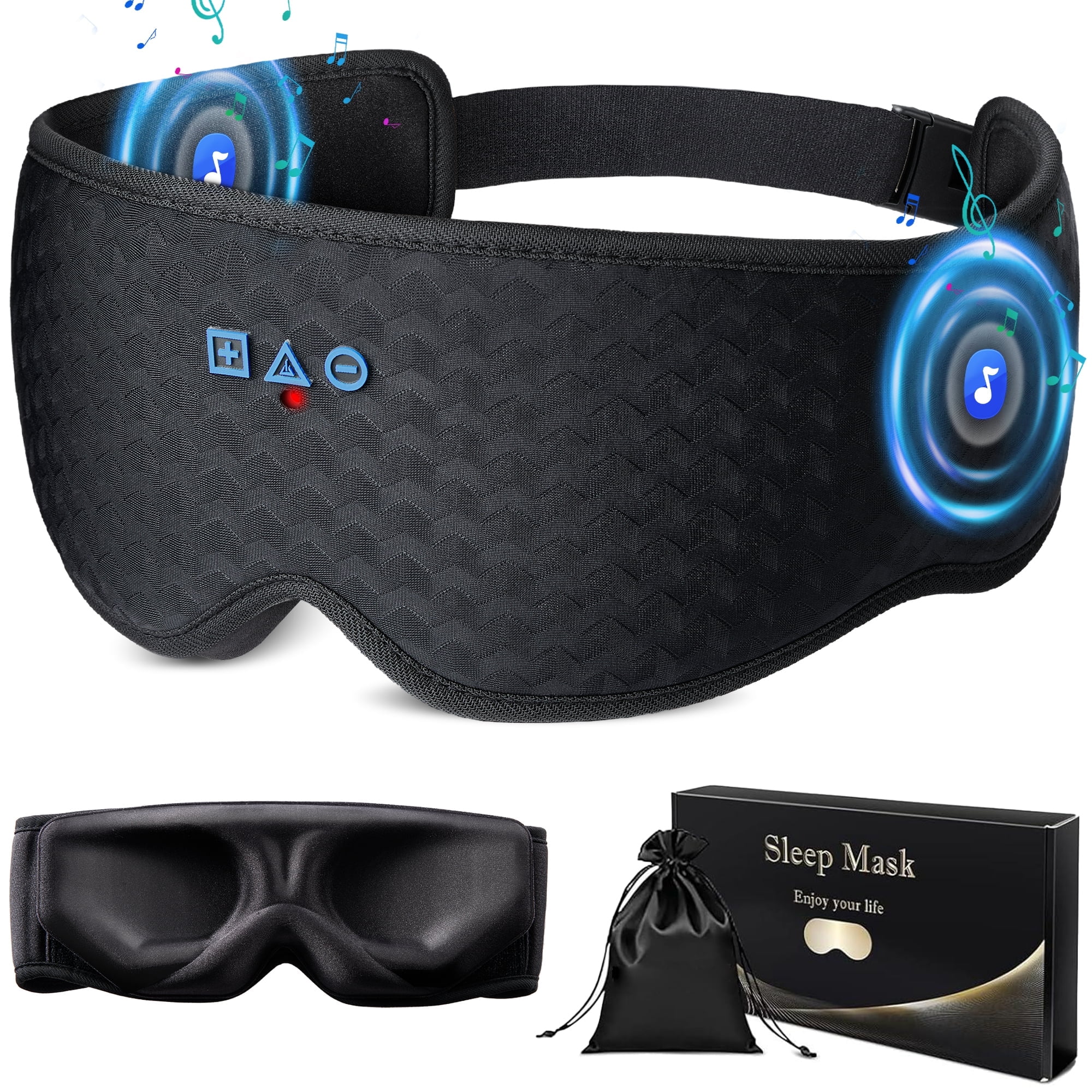 FACEMOON Bluetooth Sleep Mask 3D Contoured Blackout, Detachable, Eyelash Free, Zero Pressure