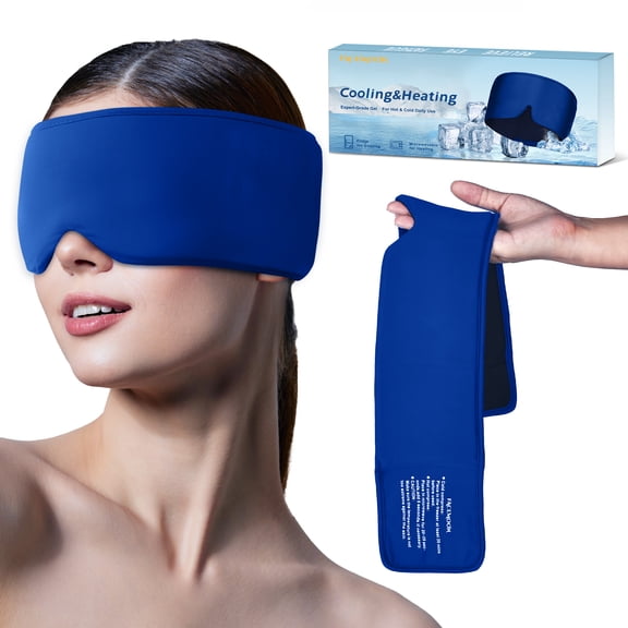 Cold Compress Eye Mask for Puffy Eyes, Reusable Gel Ice Pack for Eyes & Temples, Cooling Eye Mask for Migraine, Headache Relief, Sinus Pressure, Swelling and Post Surgery Recovery