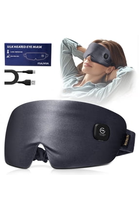 Silk Heated Eye Mask for Dry Eyes, Cordless Rechargeable Warm Eye Compress with Moist Heat, Washable, Grey