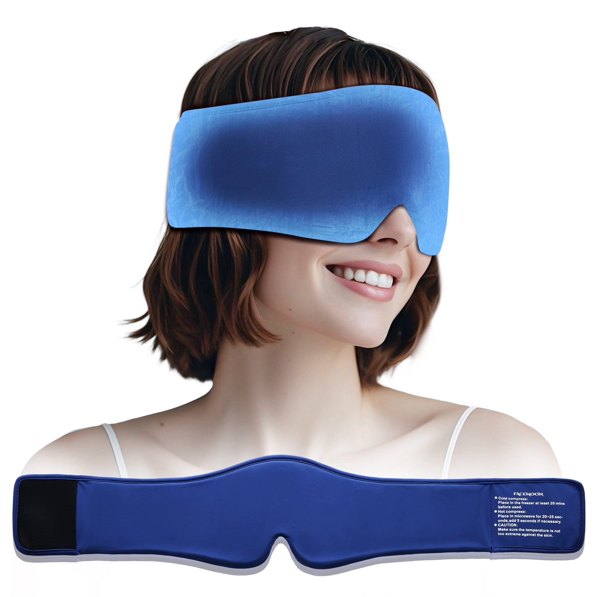 FACEMOON Reusable Cooling Gel Eye Mask, Cold Compress for Puffy Eyes & Relaxation, Soft Eye Ice Pack
