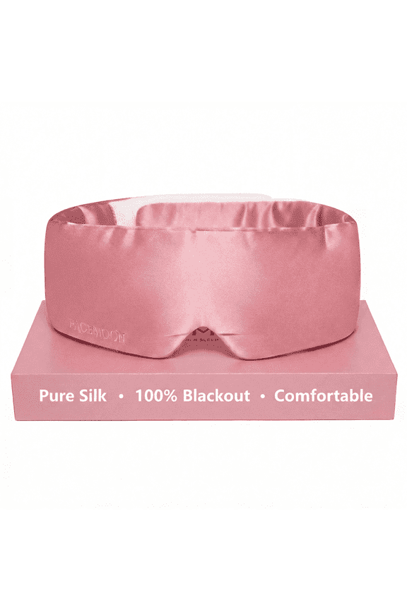 Pure Silk Sleep Eye Mask Blindfold, 100% Blackout Sleeping Mask for Women Adults, 22 Momme 6A Soft Eye Mask for Sleep