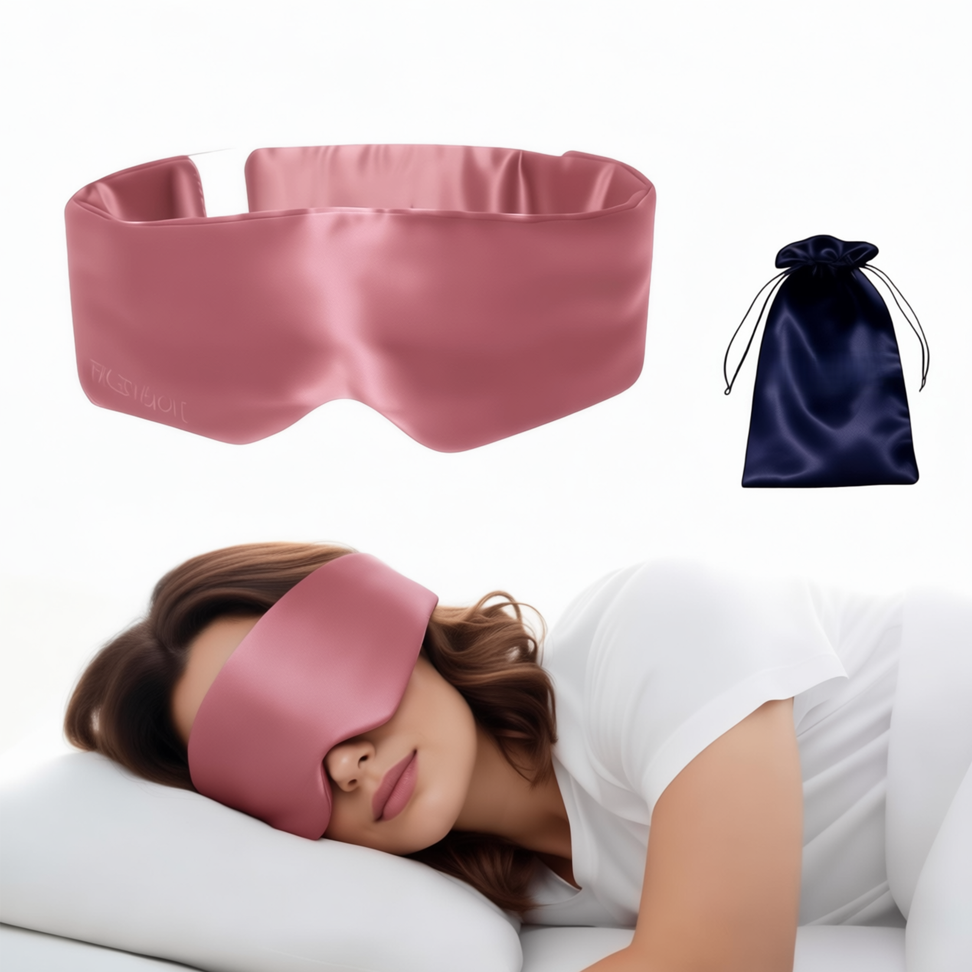 FACEMOON Silk Sleep Mask for Women and Men, Blackout, Eye Care, Travel