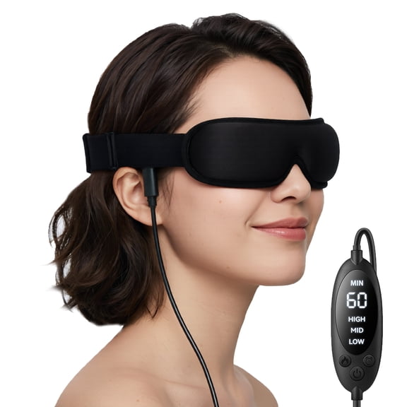 FACEMOON USB Powered Heated Eye Mask for Dry Eye Relief, Moist Heat Therapy, Sleep Comfort, Washable Travel