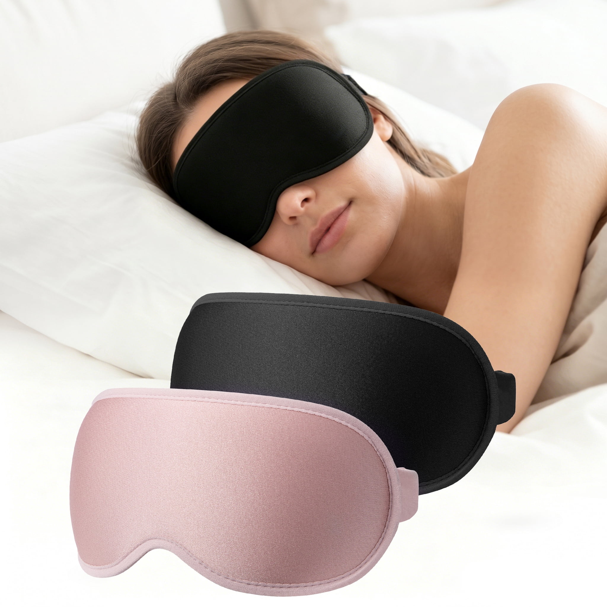 Weighted Sleep Mask for Light Sleepers, 3D Blackout Eye Mask for Deep Night Sleep and Light Blocking