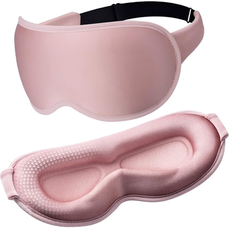 Weighted 3D Sleep Mask for Women, Blackout Eye Mask for Lash Extensions, Ideal for Side Sleepers, Adjustable Silent Strap, Soft & Breathable, Travel Essential for Women and Men