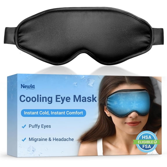 Weighted Cooling Eye Mask for Sleep and Relaxation, Reusable Gel Cold Compress Eye Pack with Adjustable Strap for Puffy Eyes, Headache Relief and Tired Eyes