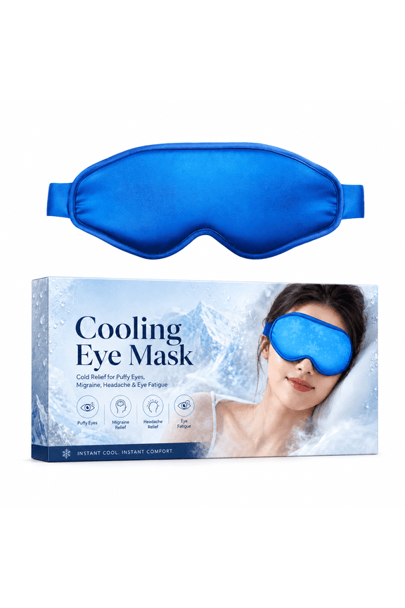 Weighted Cooling Eye Mask for Sleep and Relaxation, Reusable Gel Cold Compress Eye Pack with Adjustable Strap for Puffy Eyes, Headache Relief and Tired Eyes