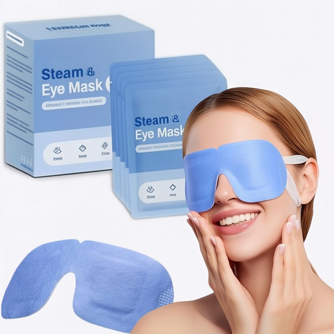 FACEMOON Steam Eye Mask Disposable Self-Heating Light Breathable Long-Lasting Constant Temperature Ultimate Comfort Eye Relaxation Sleep