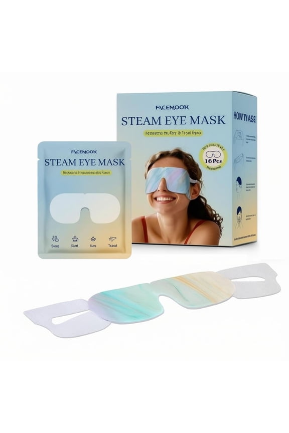 Self-Heating Warming Steam Eye Mask  16 Count, Disposable Moist Heat for Dry Eyes and Fatigue Relief, Odorless