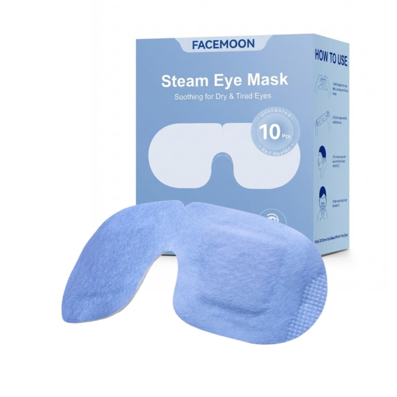 FACEMOON Steam Eye Mask Relieves Eye Fatigue Improves Sleep Quality Self-Heating Eye Care Disposable Warm Compress Soothing Dark Circles