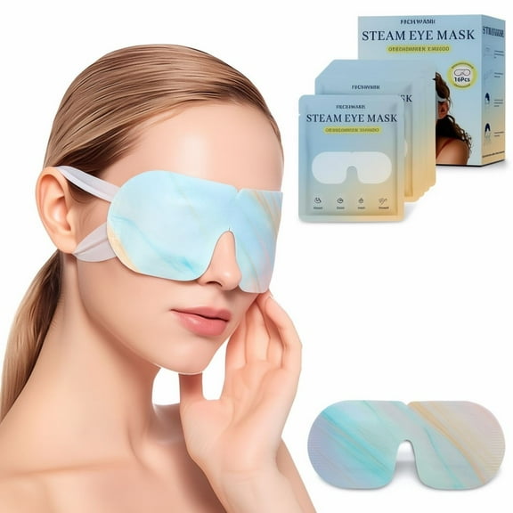 FACEMOON Self-Heating Disposable Steam Sleep Eye Mask 16 Count, for Dry Eyes, Dark Circles & Puffiness | Stress Relief