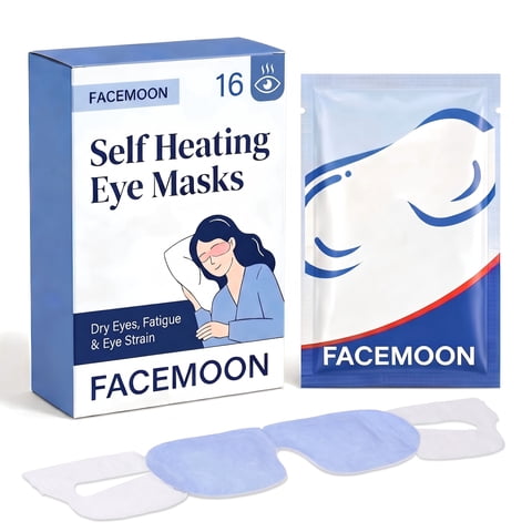 16 Pack Self-Heating Warm Eye Masks, Warm Compress for Dry Eye, Stye & Irritation Relief, Screen Fatigue & Eye Strain, Unscented Disposable Self Heating Eye Mask for Travel, Spa and Rest