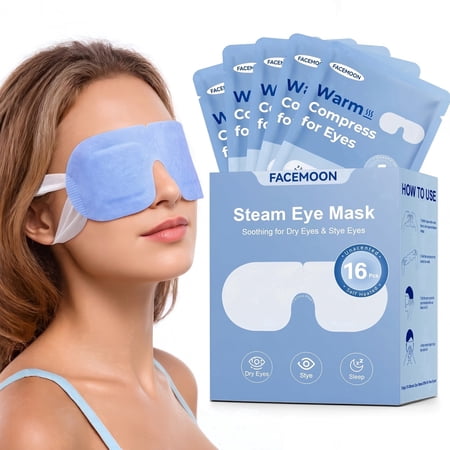 Steam Eye Mask for Dry Eyes, Self Heating Warm Compress Eye Mask, Disposable Heated Eye Mask for Digital Eye Strain, No Microwave, Unscented Travel Spa Eye Mask