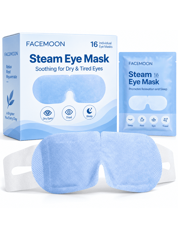 Steam Eye Mask for Dry Eyes, Self Heating Warm Compress Eye Mask, Disposable Heated Eye Mask for Digital Eye Strain, No Microwave, Unscented Travel Spa Eye Mask