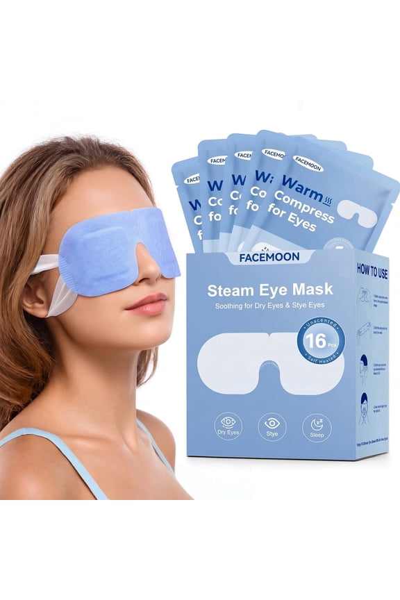 Steam Eye Mask for Dry Eyes, Self Heating Warm Compress Eye Mask, Disposable Heated Eye Mask for Digital Eye Strain, No Microwave, Unscented Travel Spa Eye Mask