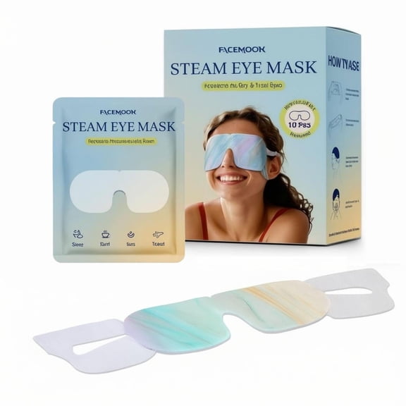 FACEMOON Steam Eye Mask  10 Count, Soothes Dryness, Dark Circles & Puffiness | Odorless Self-Heating Warm Therapy for Sleep & Relaxation