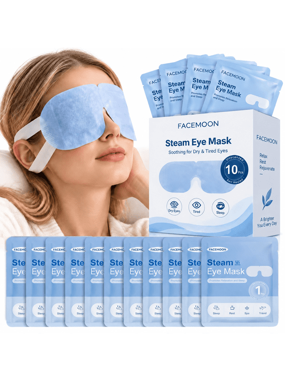 Steam Eye Mask – 10 Count, Soothes Tired Dry Eyes and Dark Circles | Gentle Heat Therapy for Relaxation and Sleep