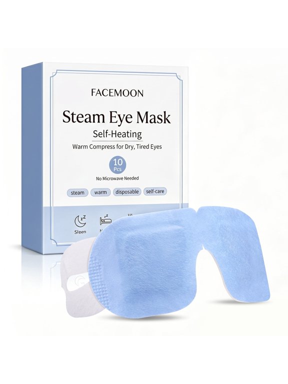 Warm Eye Compress Masks, Self-Heating Relief for Dry Eye, Screen Fatigue & Eye Strain, 10 Pack