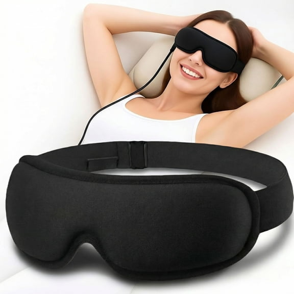 FACEMOON Warm Compress Heated Eye Mask, USB, Gentle Heat for Dry Eye Relief, Black