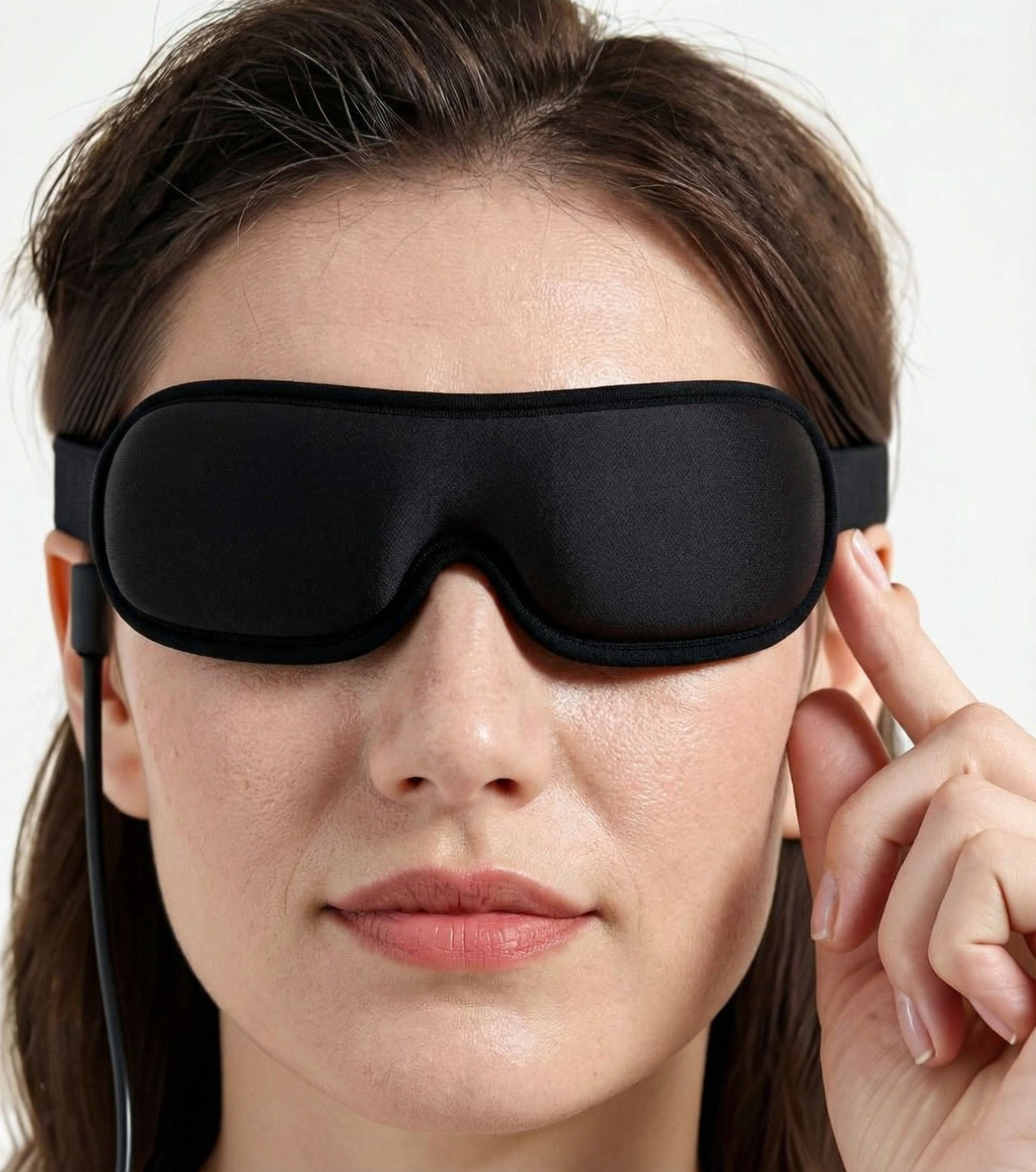FACEMOON USB Powered Heated Eye Mask for Dry Eyes Relief, Washable, for Travel, with Replaceable Cover, black