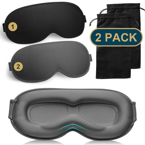 FACEMOON Weighted 3D Sleep Mask - 100% Blackout Eye Mask for Sleeping, Travel & Meditation | Memory Foam, Adjustable Strap