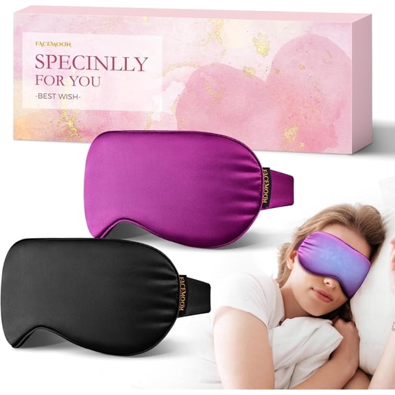 FACEMOON Weighted Eye Mask 2 Pack Cooling Comfort for Puffy Eyes Dark Circles Headache Relief