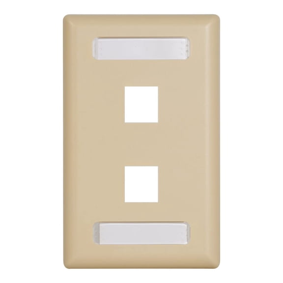 FACEPLATE- ID- 1-GANG- 2-PORT- IVORY BY ICC