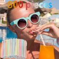 thumbnail image 1 of FACESOW 800 Pieces Disposable Plastic Straws, Colorful Drinking Straws Bendable, Straws Flexible, Bendy Straw, Long Straw, Party Plastic Straw Disposable for Drink Cola Water More (800PCS,Multicolor), 1 of 6
