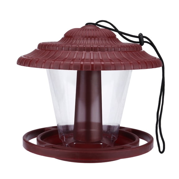 FACESOW Bird Feeder Hanging Pet Smart Bird Feeder Water Bottle Drinker Container Food Dispenser Hanging Tree Surface Decoration Sitting With Birdbath for Courtyard Window Outdoor(Red, Plastic)