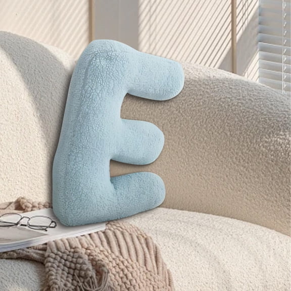FACESOW Pillow Blue Couch Bed Pillows 26 Letter Pillows Cute Soft Letter Decorative Pillows for Couch Bed Kid Girls Women - cotton