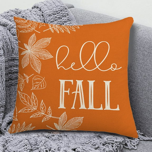 FACESOW Pillow Orange Cute Room Decorative Plush Pillow 4 Styles Of Thanksgiving Pillows Covers 18x18 Inch for Bedroom, Sofa, Couch - Nylon,Spandex