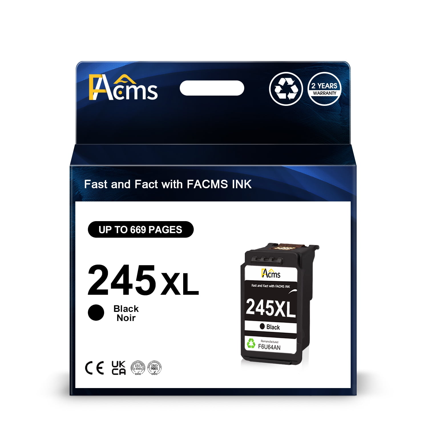 FACMS 245xl black ink cartridge Compatible for Canon 245XL PG-245 PG ...
