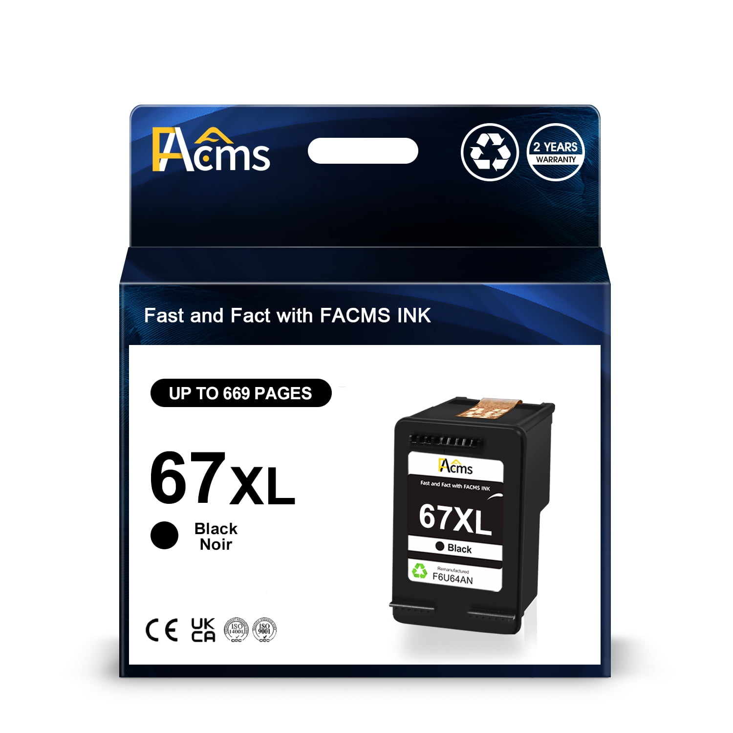 FACMS 67 XL Cartridge Replacement for HP 67 67XL Ink for HP 2700