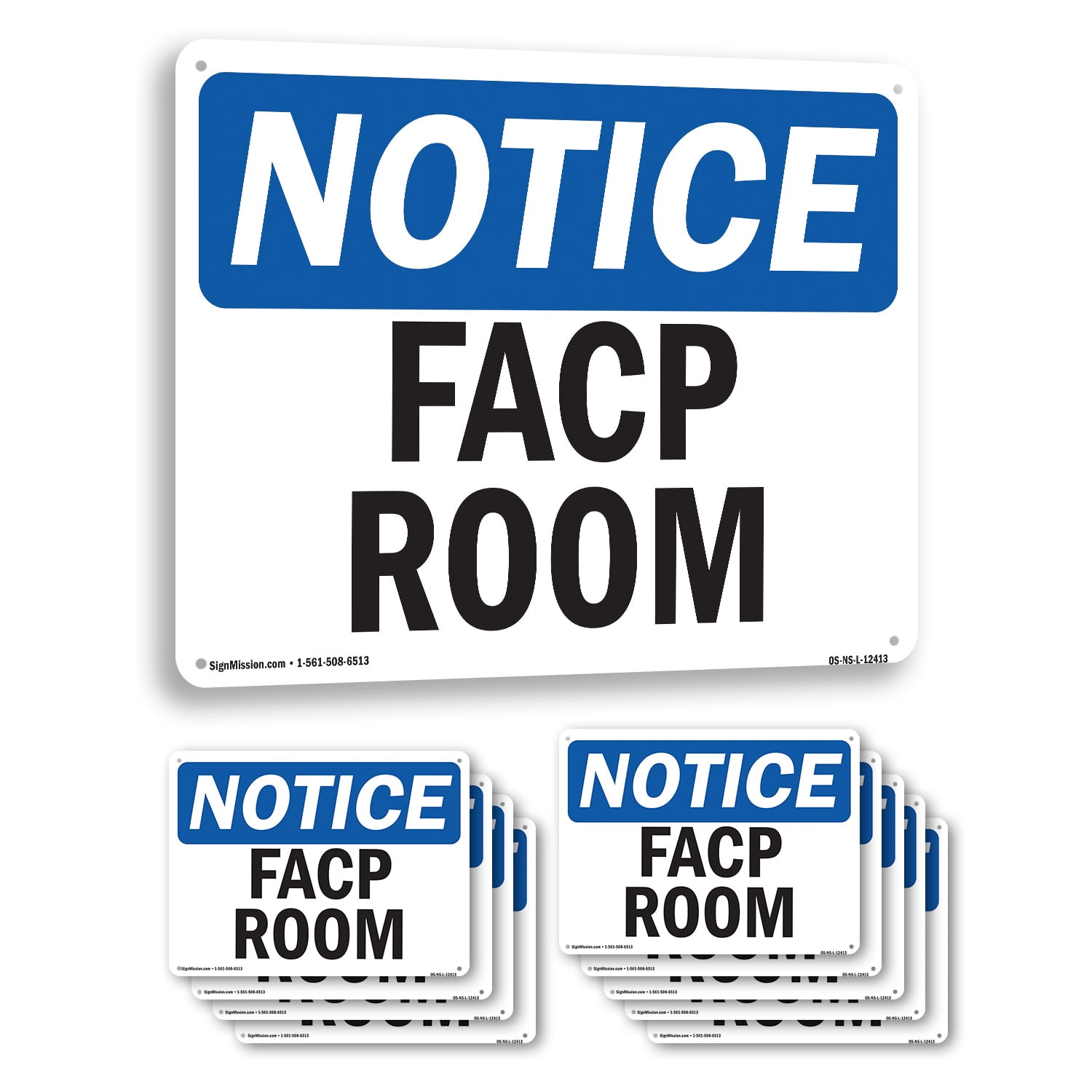 FACP Room OSHA Notice Rigid Plastic Sign 24 Inch x 18 Inch - 10 Pack ...