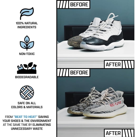 FACTORY LACED Shoe Cleaning Kit - Complete Sneaker Cleaner Kit with 8oz Solution, 4 Brushes, 2 Shoe Trees, Microfiber Towel & Bowl