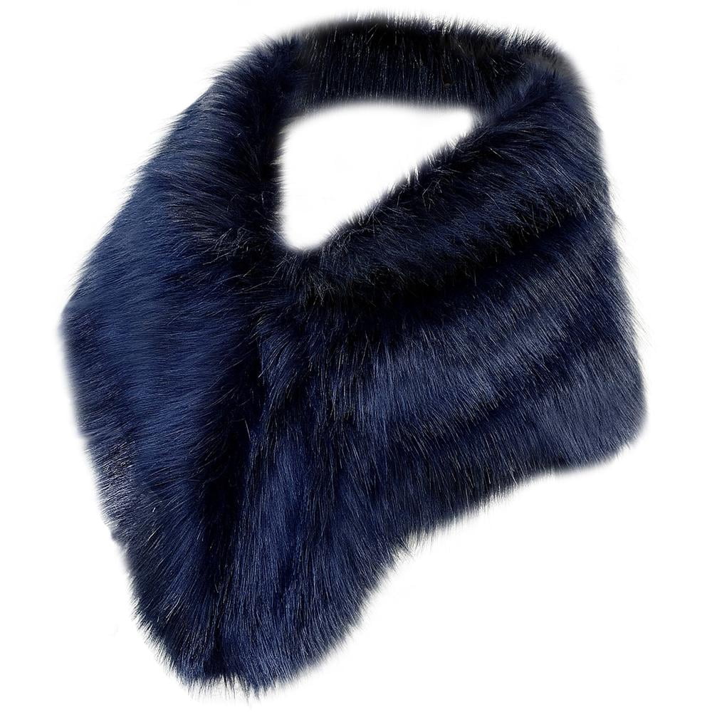 Navy faux fur shrug best sale