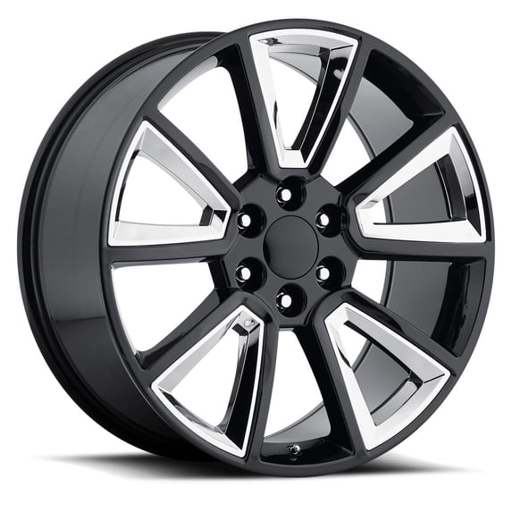 FACTORY REPRODUCTIONS FR 57 Chevy Tahoe 22X9 6X139.7 ET30 Blk/Chrome (Qty of 1)