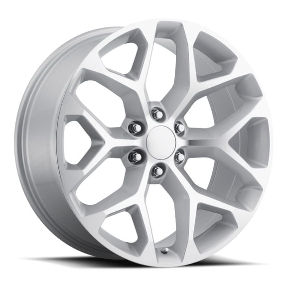 FACTORY REPRODUCTIONS FR 59 Chevy Snowflake 24X10 6X139.7 ET24 Slvr/Mach (Qty 1)