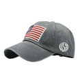 thumbnail image 1 of FADAACAI Baseball Cap American American Old Flag Adult Classic Letter Sunshade Caps Caps for Men Trucker Hat Gray One Size Clearance！, 1 of 2