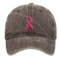 thumbnail image 1 of FADAACAI Baseball Cap Breast Cancer Hats For Women Embroidered Adjustable Breast Cancer Awareness Hat Breast Cancer Gifts For Woman Men's Hats & Caps Baseball Hat Brown One Size Clearance！, 1 of 4