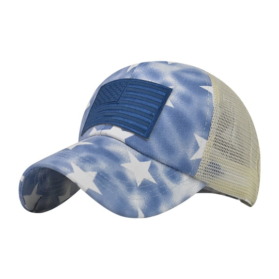 FADAACAI Baseball Cap Embroidery Solid Color Hat Personality Outdoor Print Breathable Mesh Hat Men's Hats & Caps Baseball Hat Blue One Size Clearance！