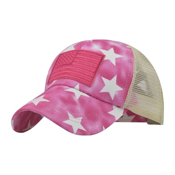 FADAACAI Baseball Cap Embroidery Solid Color Hat Personality Outdoor Print Breathable Mesh Hat Men's Hats & Caps Baseball Hat Pink One Size Clearance！