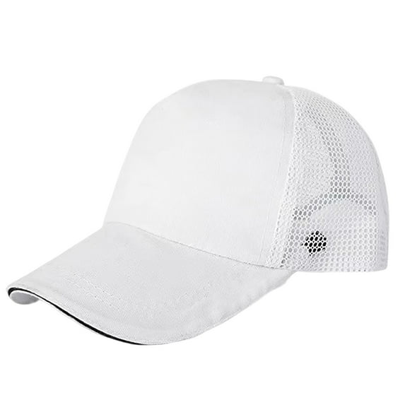 FADAACAI Baseball Caps Woman Cute Baseball Caps for Women Women Hat Ball Cap Children's Solid Color Net Cap Student's Baseball Cap Sun Visor Cap Peaked Cap White