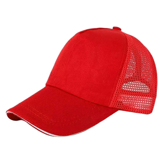 FADAACAI Baseball Caps Woman Cute Baseball Caps for Women Women Hat Ball Cap Children's Solid Color Net Cap Student's Baseball Cap Sun Visor Cap Peaked Cap Red