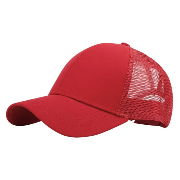 FADAACAI Baseball Hats Trucker Hats Bulk Hat for Women Caps for Women Cap Mesh Sun Baseball Cap Solid Unisex Outdoor Back Hat Color Baseball Caps Red
