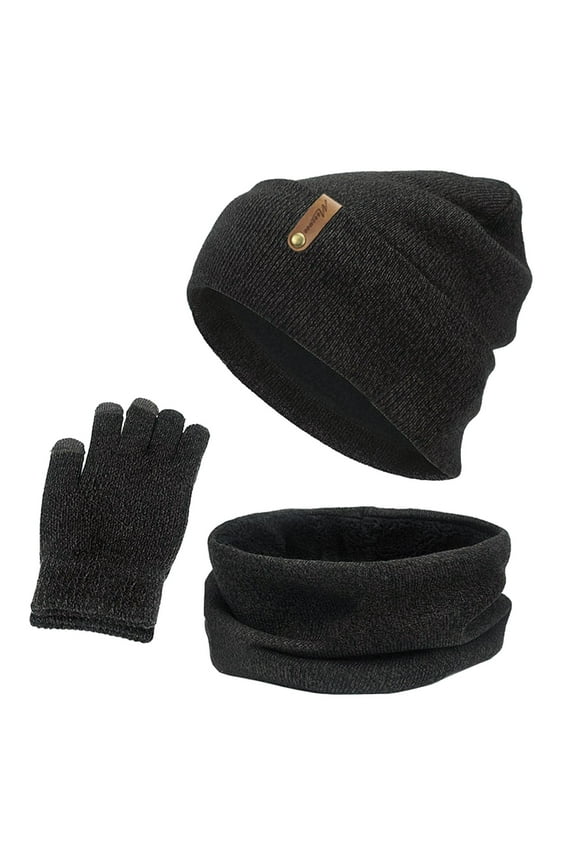 Beanie Hat Scart Gloves Set Women&Men Autumn Wool Hat Scarf Gloves Three Snow Knit Cap Screen Mittens Scarves Sets Beanie Hat Scarf Gloves Beanie Scarf Gloves Set Clearance!